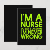 Verpleegkundigen gaan nooit verkeerde grappige ges bedankkaart (Voorkant / Achterkant)