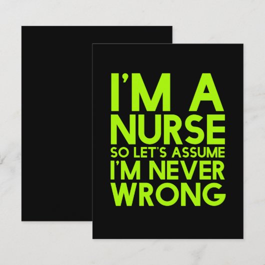 Verpleegkundigen gaan nooit verkeerde grappige ges bedankkaart (Voorkant / Achterkant)