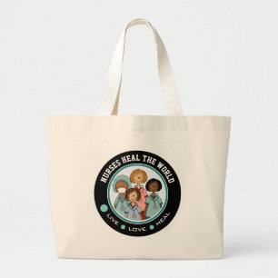 Verpleegkundigen genezen de wereld. Cadeau Grote Tote Bag