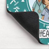 Verpleegkundigen genezen de wereld. Geschenk Muismat (Hoek)