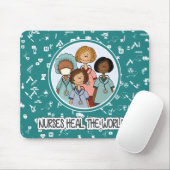Verpleegkundigen genezen de wereld. Geschenk Muismat (Met muis)