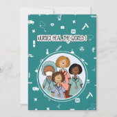 Verpleegkundigen genezen de wereld. Verpleegkundig Bedankkaart (Voorkant)