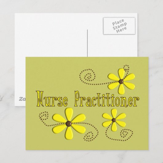 Verpleegkundigen geven dagelijks design briefkaart (Voorkant / Achterkant)