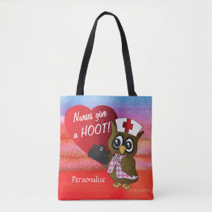 Verpleegkundigen geven een Hoot! Owl Nurse Tote Bag