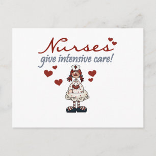 Verpleegkundigen geven Intensive Care T-shirts en  Briefkaart