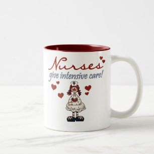 Verpleegkundigen geven Intensive Care T-shirts en  Tweekleurige Koffiemok