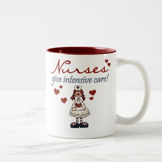 Verpleegkundigen geven Intensive Care T-shirts en Tweekleurige Koffiemok (Rechts)