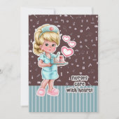 Verpleegkundigen geven zorg voor het hart. Kaart v (Voorkant)