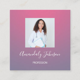 Verpleegkundigen Gezondheidszorg Aangepaste Fotoom Vierkante Visitekaartje