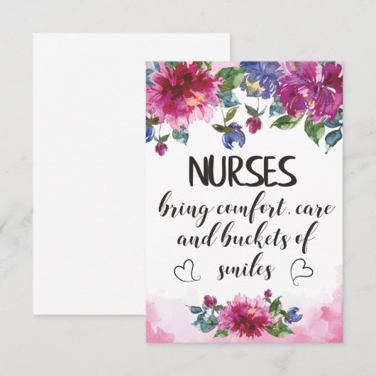 Verpleegkundigen Grafiek Afstuderen citaat Korte d Bedankkaart (Voorkant / Achterkant)