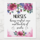 Verpleegkundigen Grafiek Afstuderen citaat Korte d Wijn Etiket (Enkel label)