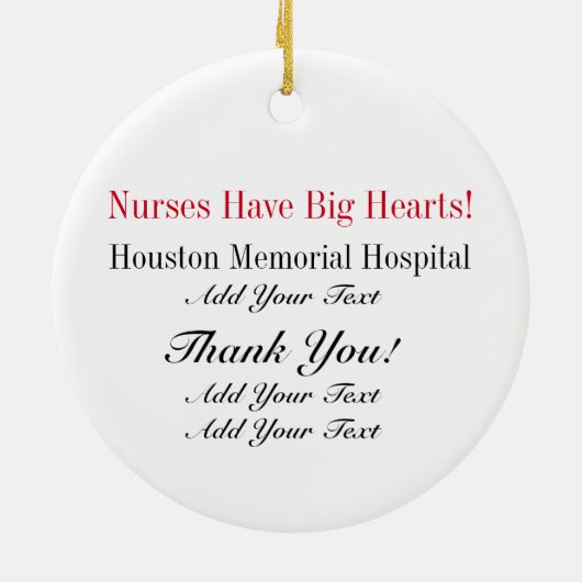 Verpleegkundigen hebben een groot hart - SRF Keramisch Ornament (Achterkant)