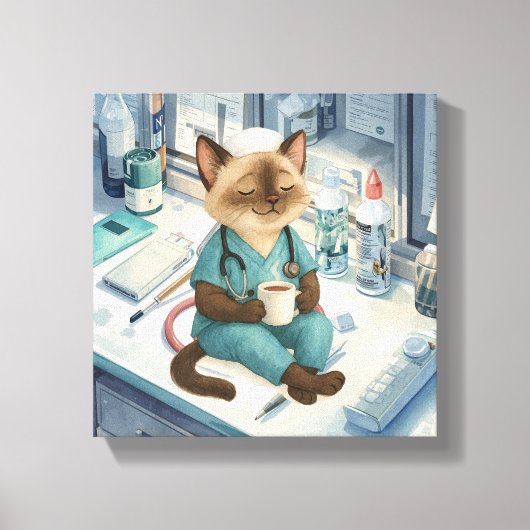 Verpleegkundigen hebben een koffiepauze canvas afdruk (Voorkant)