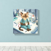 Verpleegkundigen hebben een koffiepauze canvas afdruk (Insitu (Houten vloer))