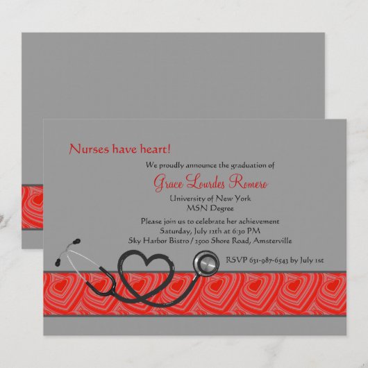 Verpleegkundigen hebben een uitnodiging tot Afstud (Voorkant / Achterkant)