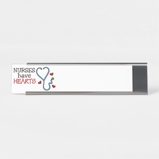 Verpleegkundigen hebben hart bureau naambordje (Voorkant)