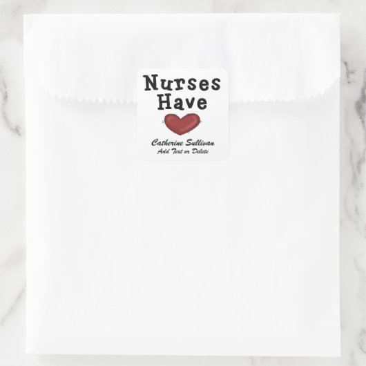 Verpleegkundigen hebben hart vierkante sticker (Tas)