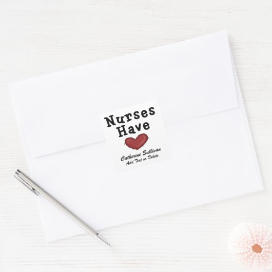 Verpleegkundigen hebben hart vierkante sticker (Envelop)
