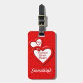 Verpleegkundigen hebben hartrode harten bagagelabel (Voorkant verticaal)