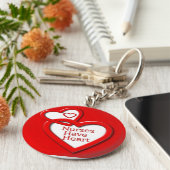 Verpleegkundigen hebben hartrode harten sleutelhanger (Zijkant)