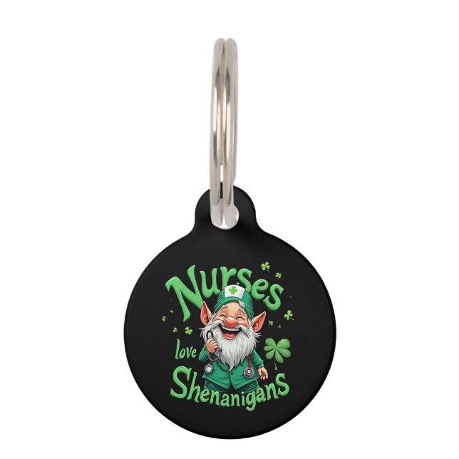 Verpleegkundigen houden van kattenkwaad St. Patric Huisdierpenning (Voorkant)