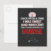 Verpleegkundigen | Ik werk als verpleegster Uitnodiging Briefkaart (Voorkant / Achterkant)