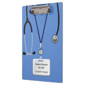 Verpleegkundigen in blauw klembord (Links)