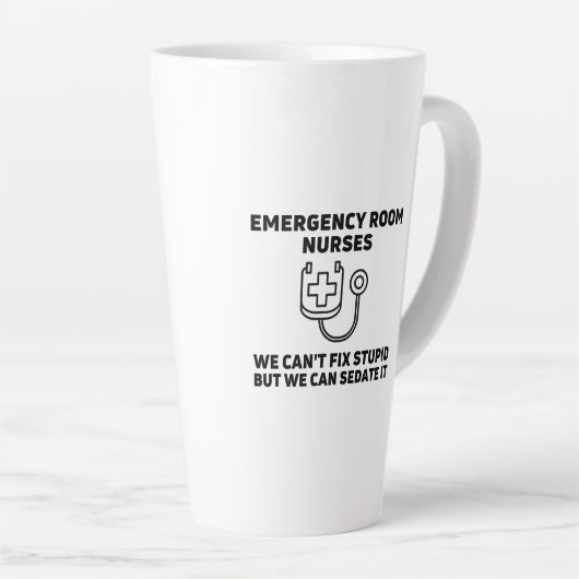 verpleegkundigen in een noodkamer, die dom zijn latte mok (Rechterhoek)