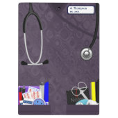 Verpleegkundigen in het Paarse patroonklembord Klembord (Achterkant)