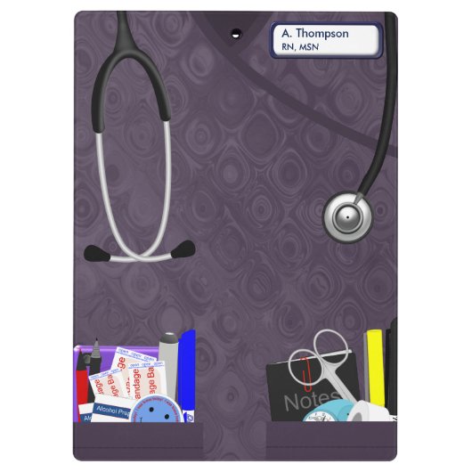 Verpleegkundigen in het Paarse patroonklembord Klembord (Achterkant)