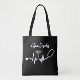 Verpleegkundigen in Scrubs RN Stethoscoop minimali Tote Bag