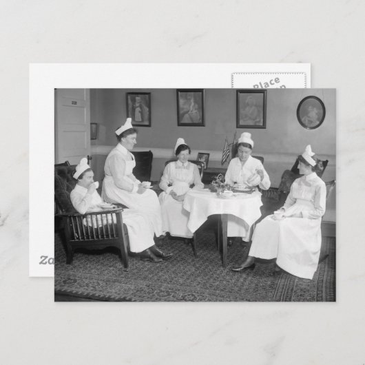 Verpleegkundigen in Tea, begin jaren 1900 Briefkaart (Voorkant / Achterkant)