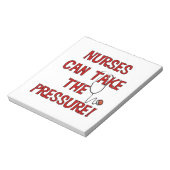 Verpleegkundigen kunnen de druk op zich nemen notitieblok (Linkerzijde)