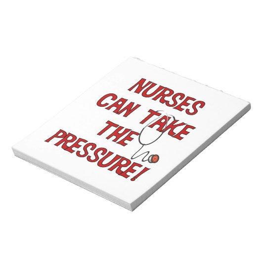 Verpleegkundigen kunnen de druk op zich nemen notitieblok (Linkerzijde)