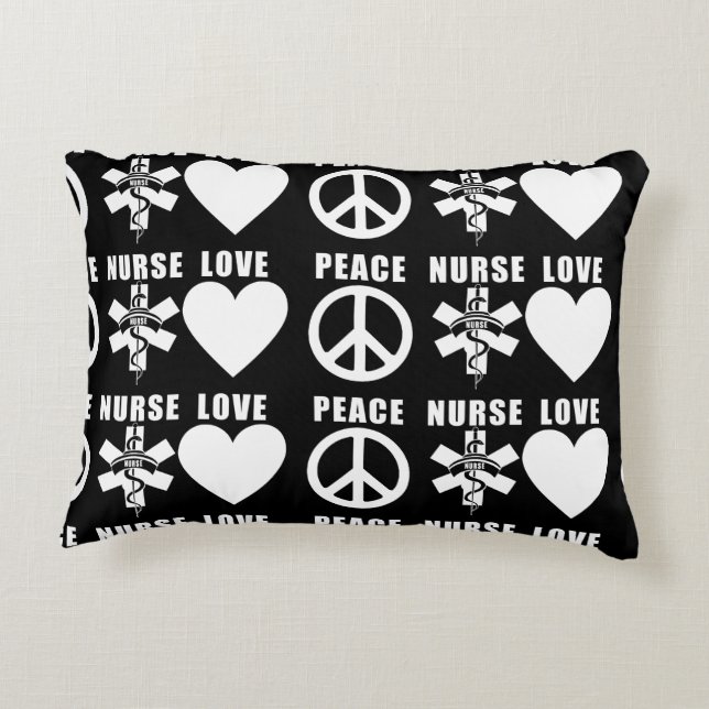 Verpleegkundigen Love Peace Decoratief Kussen (Achterkant)