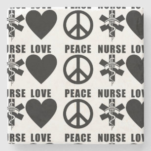Verpleegkundigen Love Peace Stenen Onderzetter