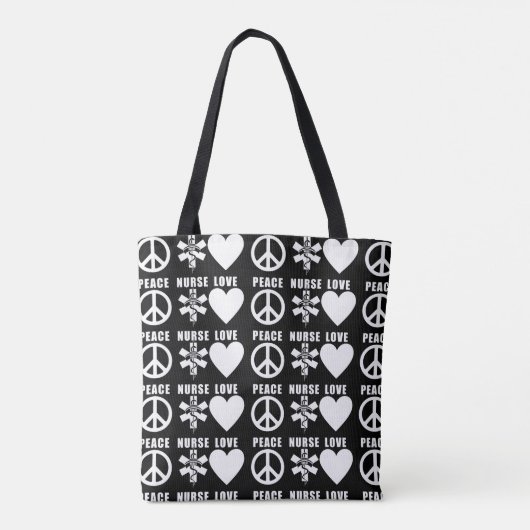 Verpleegkundigen Love Peace      Tote Bag (Achterkant)