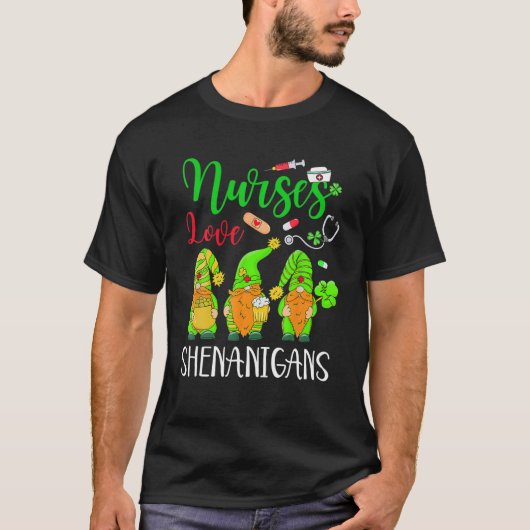 Verpleegkundigen Love Shenanigans Lucky Gnomes St. T-shirt (Voorkant)