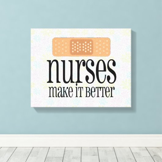 Verpleegkundigen maken het beter, Bandage Canvas Afdruk (Insitu (Houten vloer))