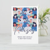 Verpleegkundigen maken van de wereld een betere pl bedankkaart (Staand voorkant)