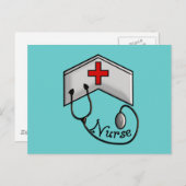 Verpleegkundigen met EMBOSSED-PET en STETHOSCOPE Briefkaart (Voorkant / Achterkant)
