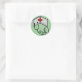 Verpleegkundigen met EMBOSSED-PET en STETHOSCOPE Ronde Sticker (Tas)