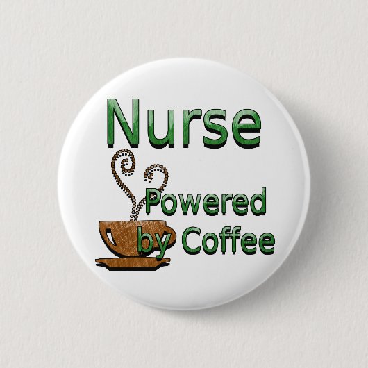 Verpleegkundigen met koffie ronde button 5,7 cm (Voorkant)