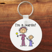 Verpleegkundigen met T-shirts voor kinderen en cad Sleutelhanger (Voorkant)