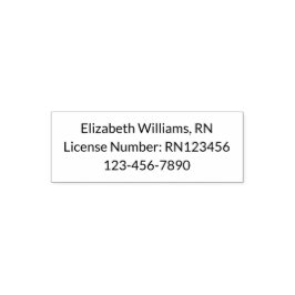 Verpleegkundigen naam licentienummer en telefoonnu  zelfinktende stempel