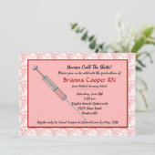 Verpleegkundigen Noem de Shots Afstuderen Uitnodig Kaart (Staand voorkant)