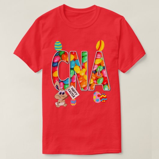 Verpleegkundigen Pasen Jellybean CNA T-shirt (Design voorkant)