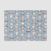  verpleegkundigen Petten blauw patroon Tissuepapier (Voorkant)