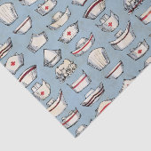  verpleegkundigen Petten blauw patroon Tissuepapier (Detail)