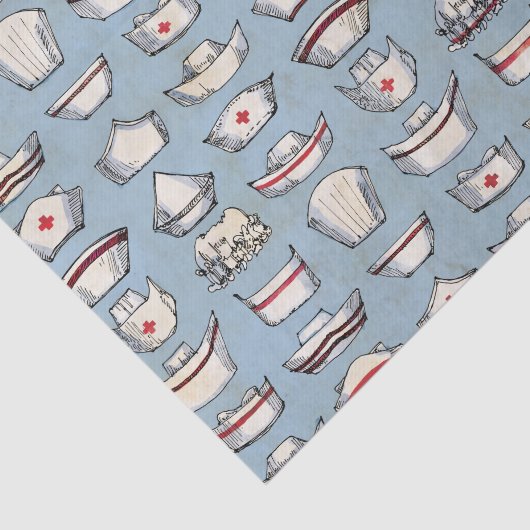  verpleegkundigen Petten blauw patroon Tissuepapier (Detail)